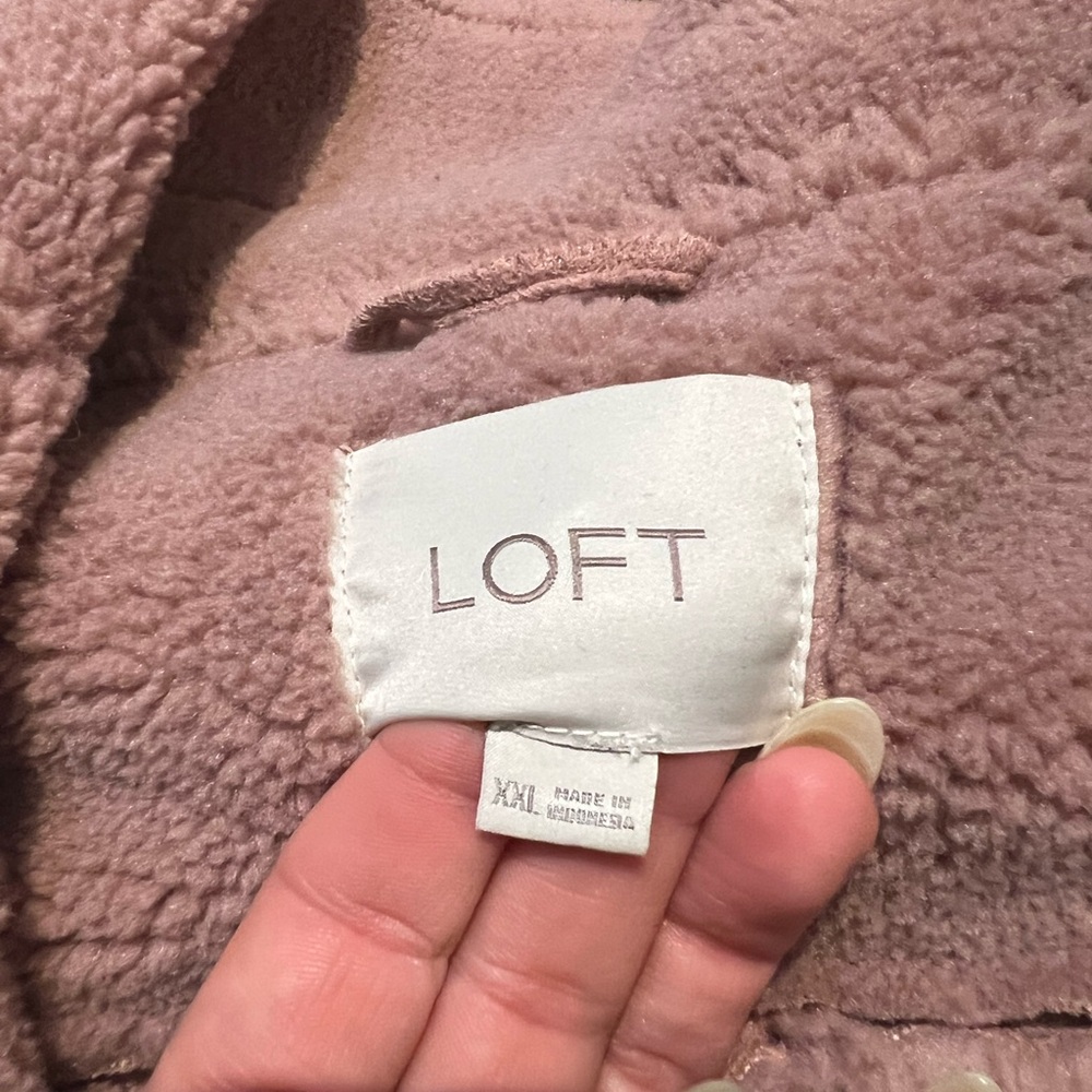 LOFT Faux Suede Sherpa Moto Jacket - Picture 4 of 16